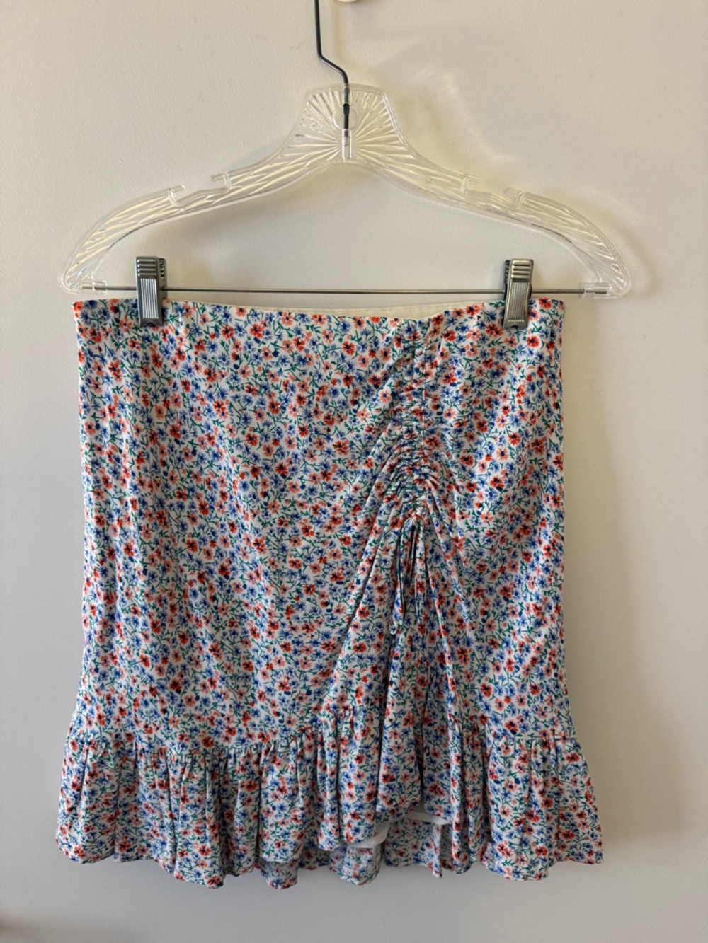 Rails White Floral Ruffle Mini Skirt